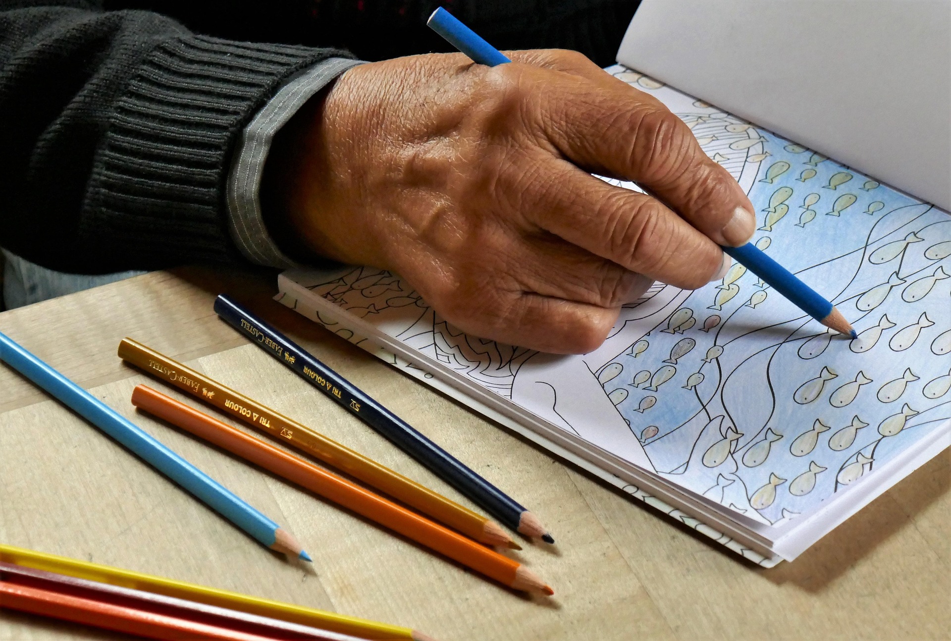 Hand coloring a printed page banner